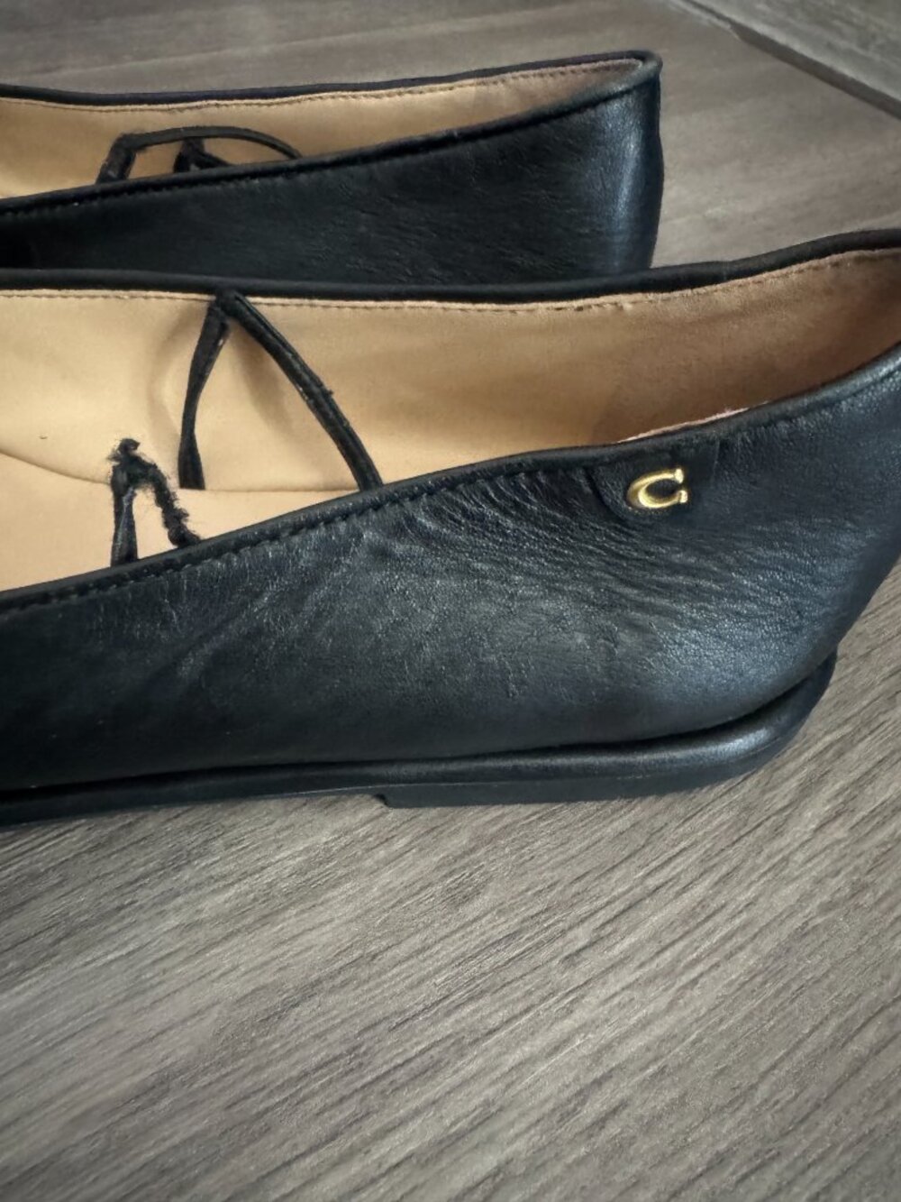 Coach Black Leather Flats | Size 7B | Store Try-On Pair | Read Description - Picture 11 of 16